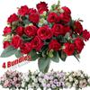 1/2/4 Bundles 10 Heads Artificial Flower Silk Rose White Eucalyptus Leaves Peony Bouquet Fake Flower for Wedding Table Party Vase Home Decor