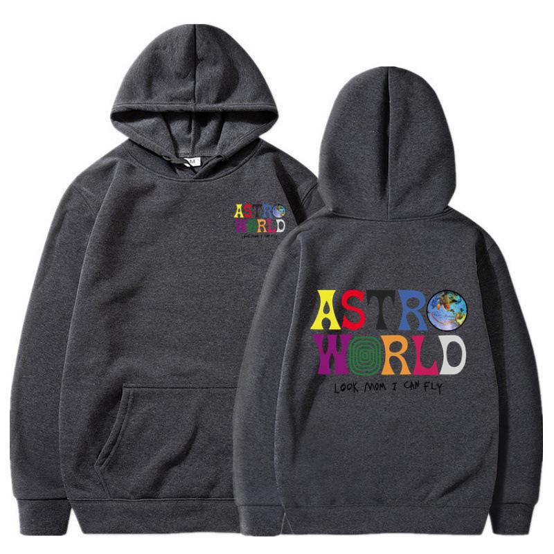Мужское флисовое худи Astro Autumn 2023 года однотонное с модным буквенным принтом