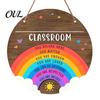 Classroom Decor Sign Wooden Welcome for Door, to Our Round Door Hanging Hanger, Front Sign, Back School Preschool Decoration
