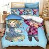 Новый 3D-принт Аниме Yuru Camp Комплект постельного белья Пододеяльники Наволочки Одеяло Комплекты постельного белья Постельное белье Кровать Домашний текстиль963