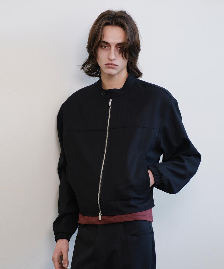 Vern Structured Herringbone Driver Jacket (Black)
