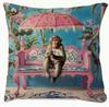Vintage Monkey In Pink Chinoiserie Throw Pillow Cover Decorative Cushion Case For Sofas, Chairs, Beds, Cars Zipper Closure