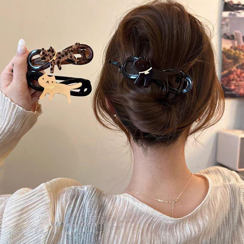 Новые корейские заколки для волос с закручиванием, мультяшные заколки для волос с кошкой, шпилька для волос для женщин, девушек, винтажная заколка для волос, элегантные аксессуары для волос