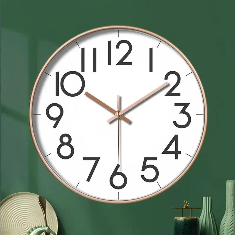 Легко читаемые 8-дюймовые современные настенные часы Простые и легко читаемые бесшумные нетикающие настенные часы для спальни гостиной