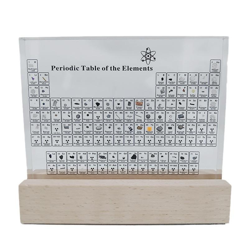 Акриловый встроенный дисплей периодической таблицы с физическими элементами