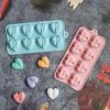 Chocolate Mold 8 Cavity DIY Silicone Heart Shape Ice Cubes Biscuit Pastry Manual Baking Mould Kitchen Supplies