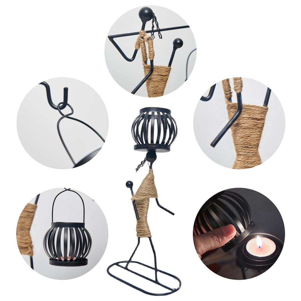 Винтажный подсвечник для домашнего декора, железный подсвечник в форме девушки, декоративная свеча в форме фонаря