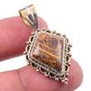 Natural Maryam Jasper 925 Solid Sterling Silver Gift TwoTone Pendant 1.50" A8j99