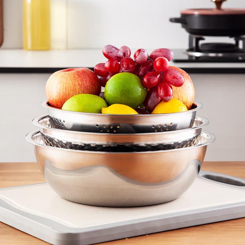 MAXCOOK Stainless Steel Mixing Bowl & Colander Set