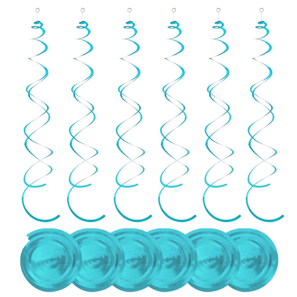6pcs/set Hanging Swirls Garland Wide Application PVC Made Non-toxic Odorless Birthday Star Spiral Pendant Light