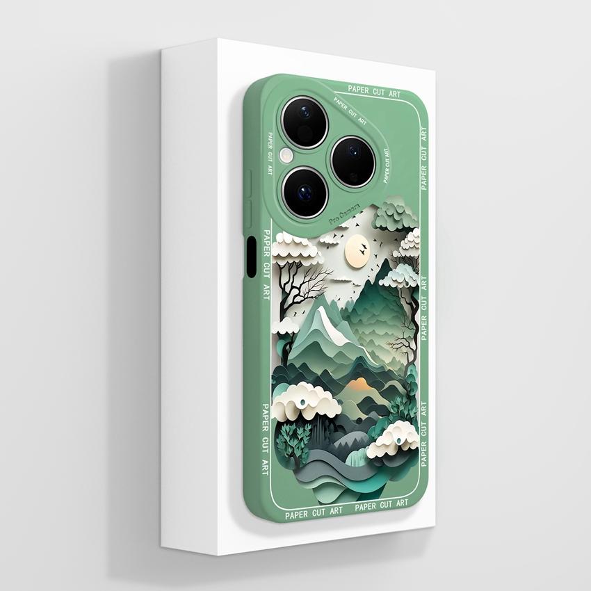 Чехлы для телефонов Huawei Pura 80 Pro Honor X7d X9d X20 V40 с красивыми деревенскими узорами, защитой объектива, из жидкого силикона, противоударный чехол для Huawei