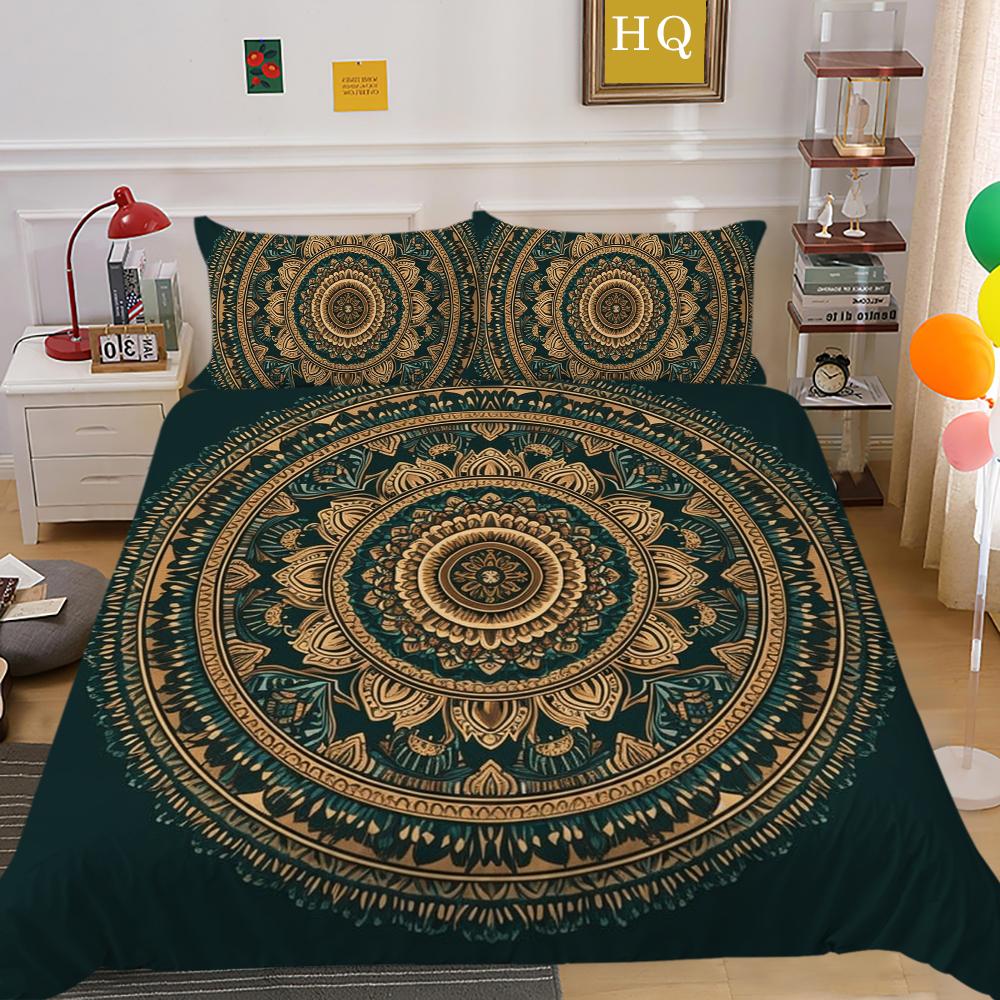 Mandala Printed Home Textiles Full Size Polyester Bed Clothes Woman Girl High Quality Comforter Cover Sets