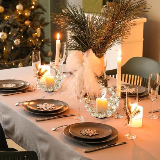 Подсвечник в форме луны, металлический подсвечник в форме луны, настольный подсвечник для украшения стола, свадебной вечеринки, домашнего декора