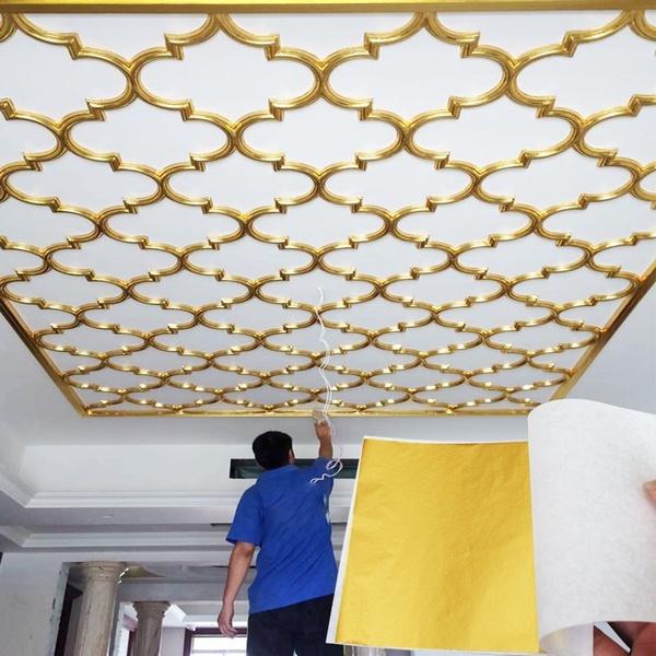 100 листов имитация сусального золота, листовая фольга, золото для художественных промыслов, дизайн, позолота, обрамление, лом