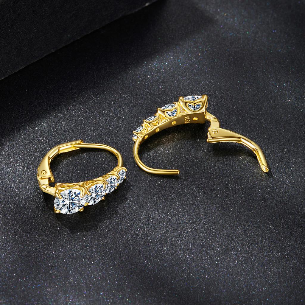 Модные серьги-кольца из стерлингового серебра S925 с покрытием 18 карат, не тускнеющие, с полым сердцем, муассанитом VVS1 GRA для женщин