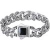 Retro 8/9 Inches Rose Line Bracelet For Men Black Onyx Inset Stainless Steel Men's Bracelets Curb Chain Mannen Armband Jewellery