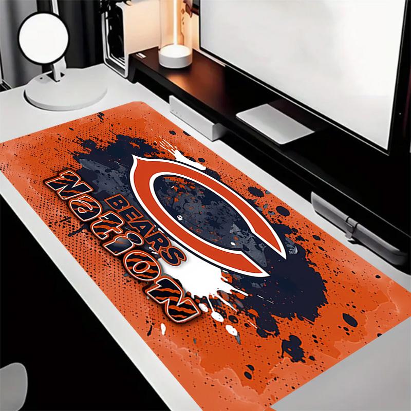 Премиум-коврик для мыши Chicago Bears с прошитыми краями, нескользящий, прочный резиновый материал, для рабочего стола и игр, отличный подарок