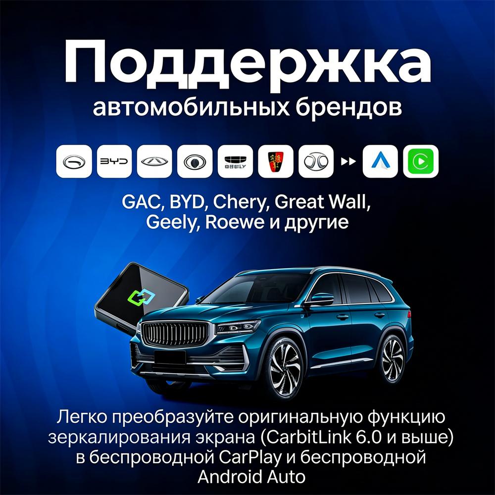 Адаптер CarbitLink 6.0. версия 2 для беспроводного подключения Carplay и Android Auto
