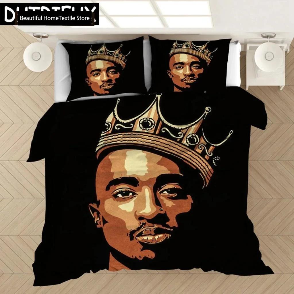 Рэпер Тупак 2Pac 3D НОВЫЙ Пододеяльник Наволочка Комплект постельного белья Взрослый Мальчик Девочка Декор спальни Детский Односпальный Двуспальный Большой