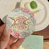 Vintage Makeup Mirror Emboss Flower Pattern Pocket Mirror Exquisite Chinese Style Mirror  Female