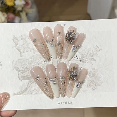 Теплый желтый французский Pure Desire Золотой стиль Золотая фольга Блестки Молочно-белый французский шампанское Золото K9 Drill Wear Armor