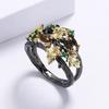 Two-color Leaf Fruit Ring, European and American Retro Niche Personality Dark High-end Light Luxury Temperament Jewelry