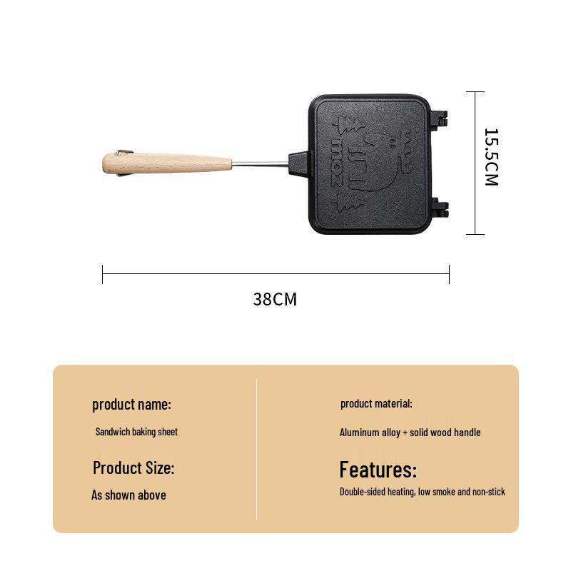 Антипригарная двусторонняя сковорода-гриль для сэндвичей на завтрак