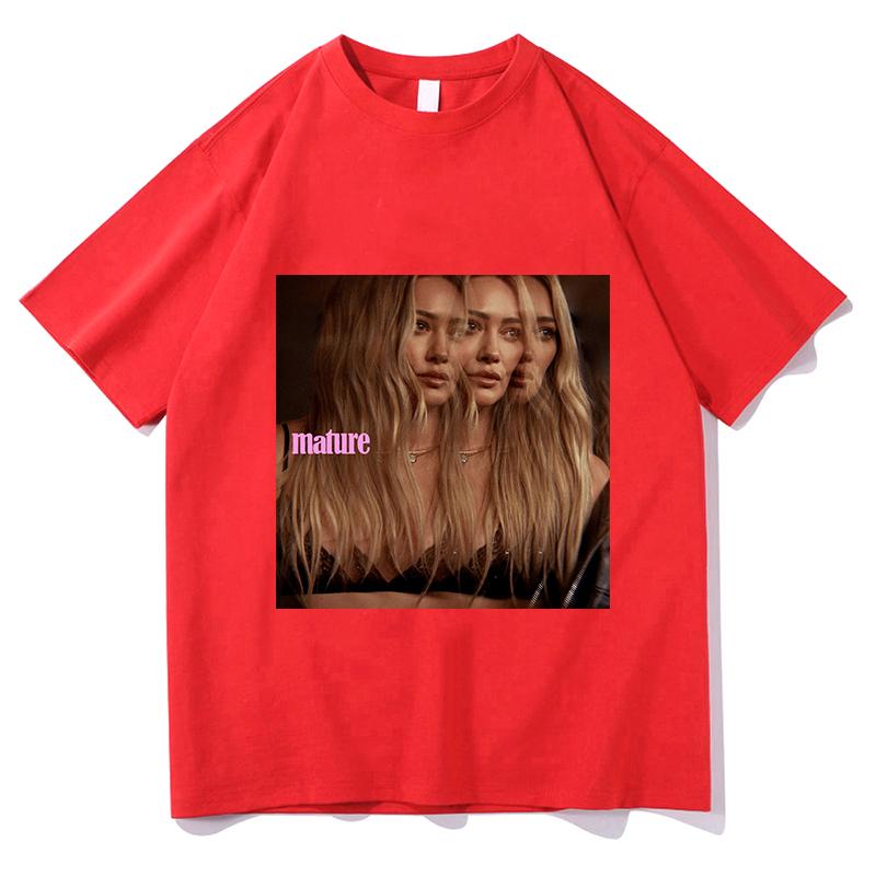 Hilary Duff Mature Unisex T Shirt Casual Unisex Fashion TShirt Graphic Summer Short Sleeves Cotton Hiphop Harajuku Clothes