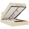 Ottoman Bed with Mattress & LEDs Cream 120 x 190 cm Fabric