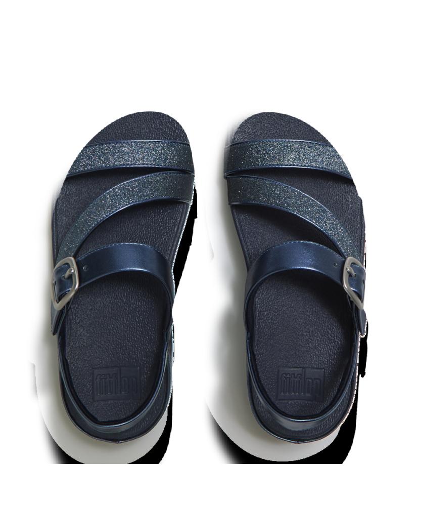 Женские шлепанцы Fitflop Skinny II с ремешком-Z, блестящие, цвет Cosmic Blue (Ft63K2S43R)