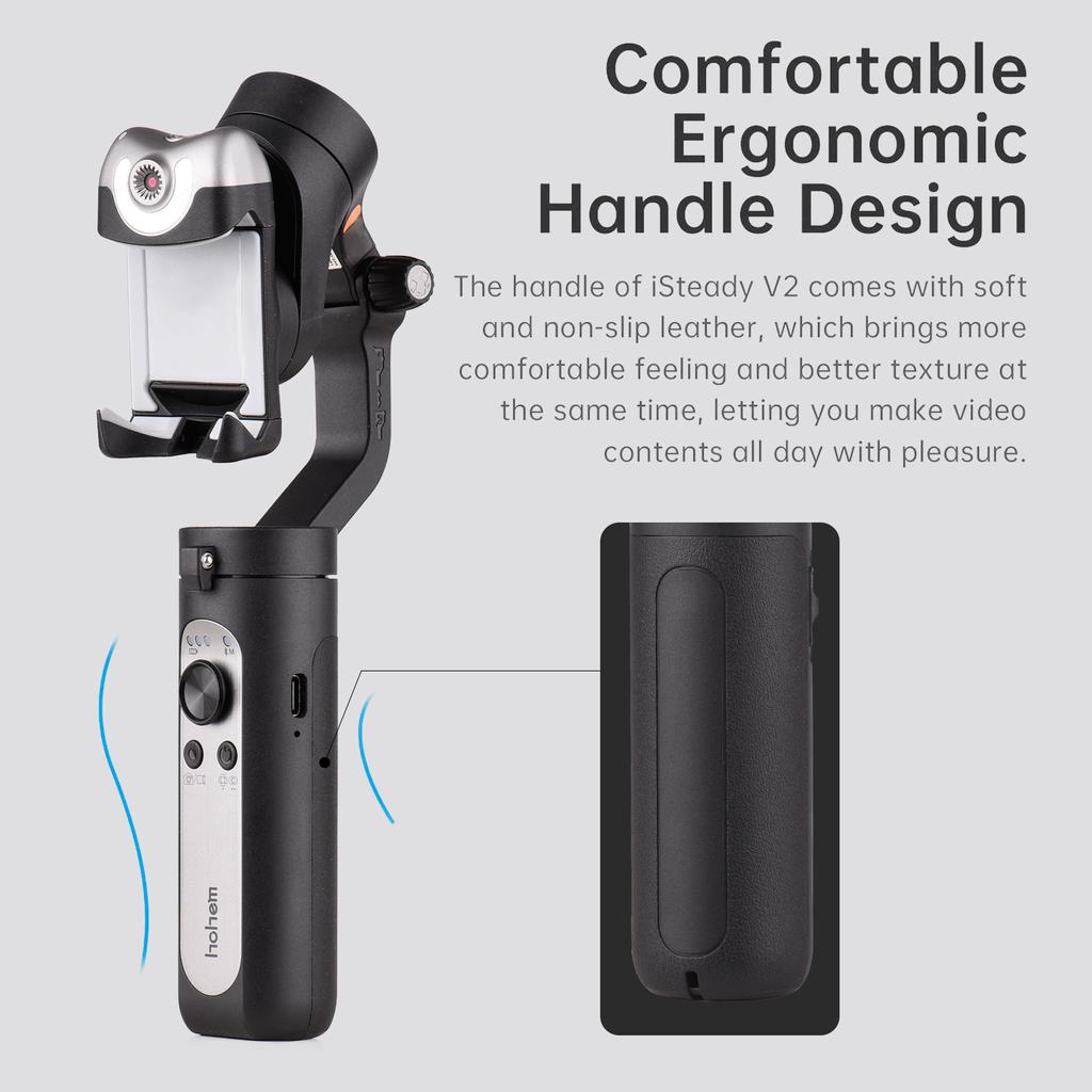 Hohem iSteady V2 3-Axis AI Smart Tracking Palm Gimbal Handheld Smartphone Stabilizer Gesture
