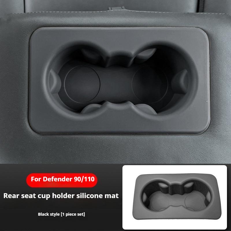 For Land Rover Defender 90 110 2022-2025 Car Central Console Silicone Wireless Charging Pad Cup Holder Rear Armrest Cup Coaster