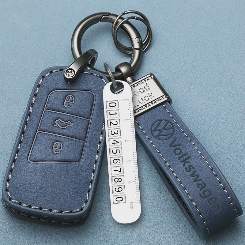 Чехол для автомобильного ключа Volkswagen 2024 для Lingdu, ID.3, Magotan, Passat, ID.4, Golf 8 - пряжка для сумки высокого класса