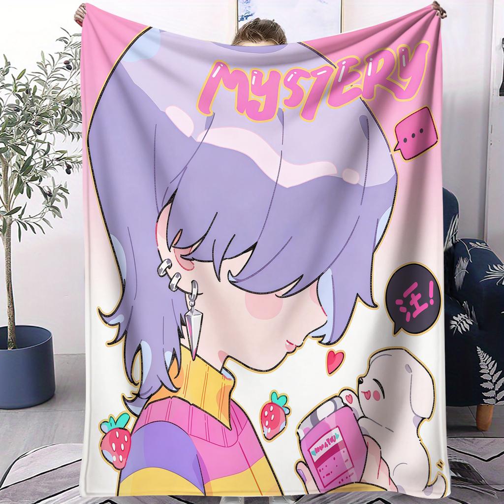 KPop Demon Hunters Cute Cartoon Blanket Hot Anime Printing Multi functional Small Cover Blanket Kawaii Birthday Gift Fan Gift