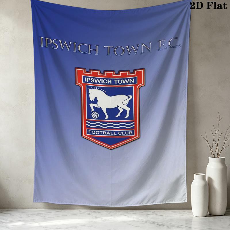 Ipswich Town FC Wall Tapestry Aesthetic Wall Hanging Printed Fabric Blanket Decorative Tapestries for Bedroom Living Room Home Decor