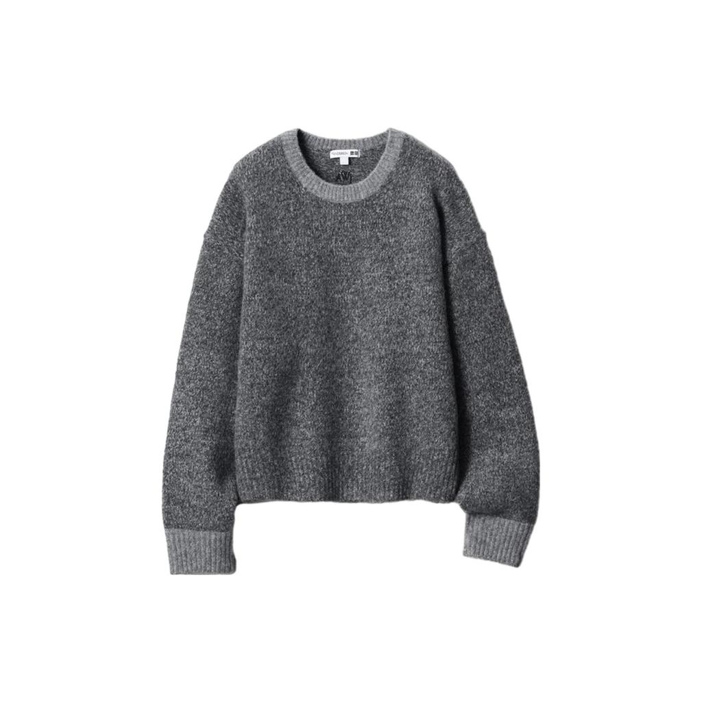 Uniqlo Свитер с круглым вырезом и длинным рукавом, вязаный, разноцветный, женский, 462719-06