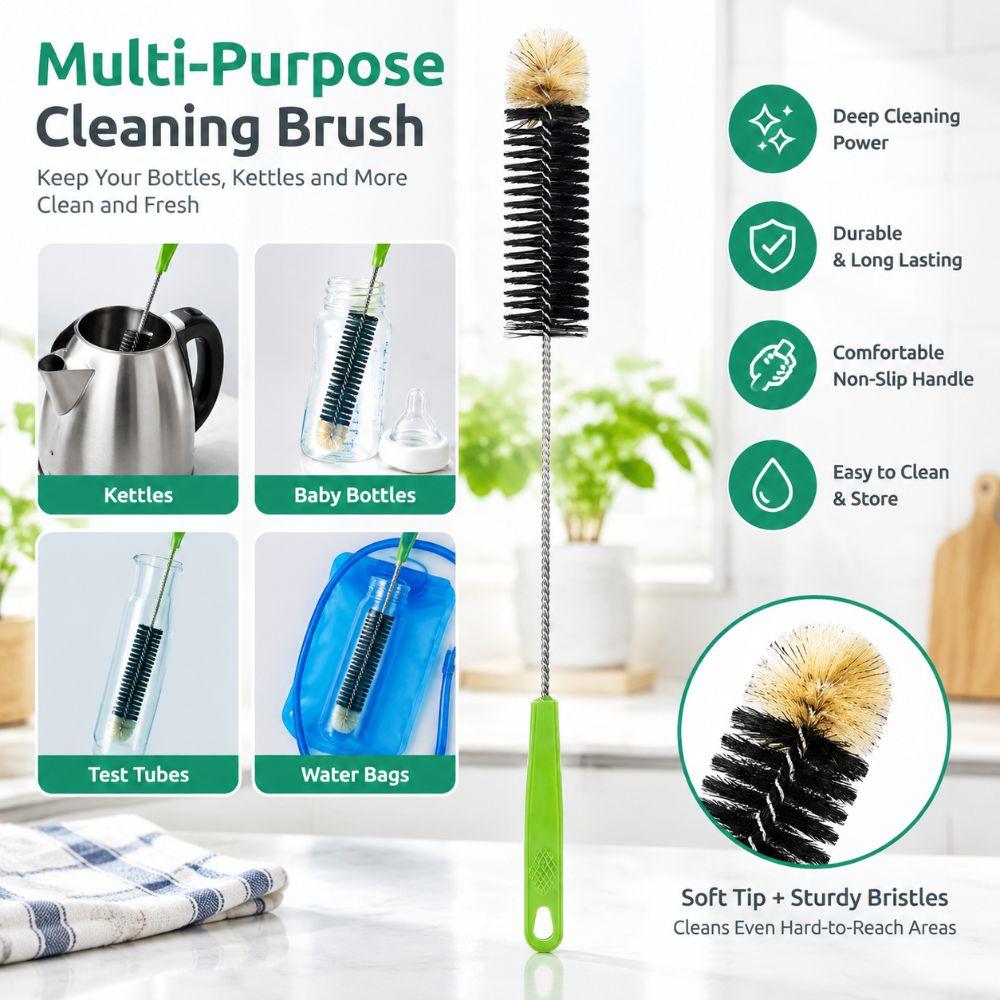 Long Handle Milk Bottle Brush Nylon Bristles Kitchen Cleaning Tool Cleaning Brush Kitchen