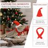 Reptile Christmas Costume: Bearded Dragon Santa Hat & Scarf Set with Adjustable Chin Strap for Lizards, Ferrets