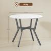 Dining Table, Round Kitchen Table with Black Legs for Living Room, Dining Room 90 x 76 cm, High Gloss White