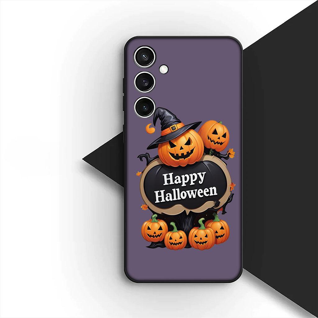 Чехол для телефона Little Ghost With H-Halloweens Pumpkin для Samsung Galaxy S25 S24 S23 FE Ultra Plus S7 Edge S25+ S23+ A56 5G