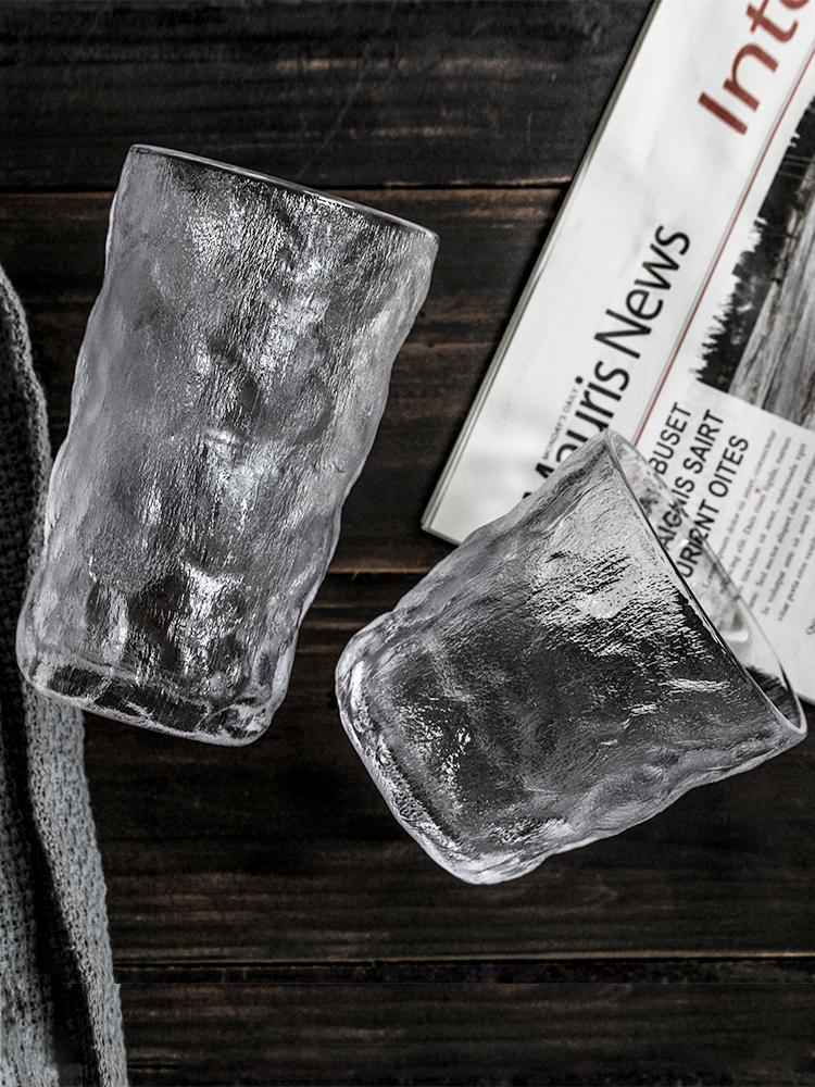 Summer Ice Glacier Glass Cup Trendy Design Transparent Whiskey Lemon Juice Drinking Cup