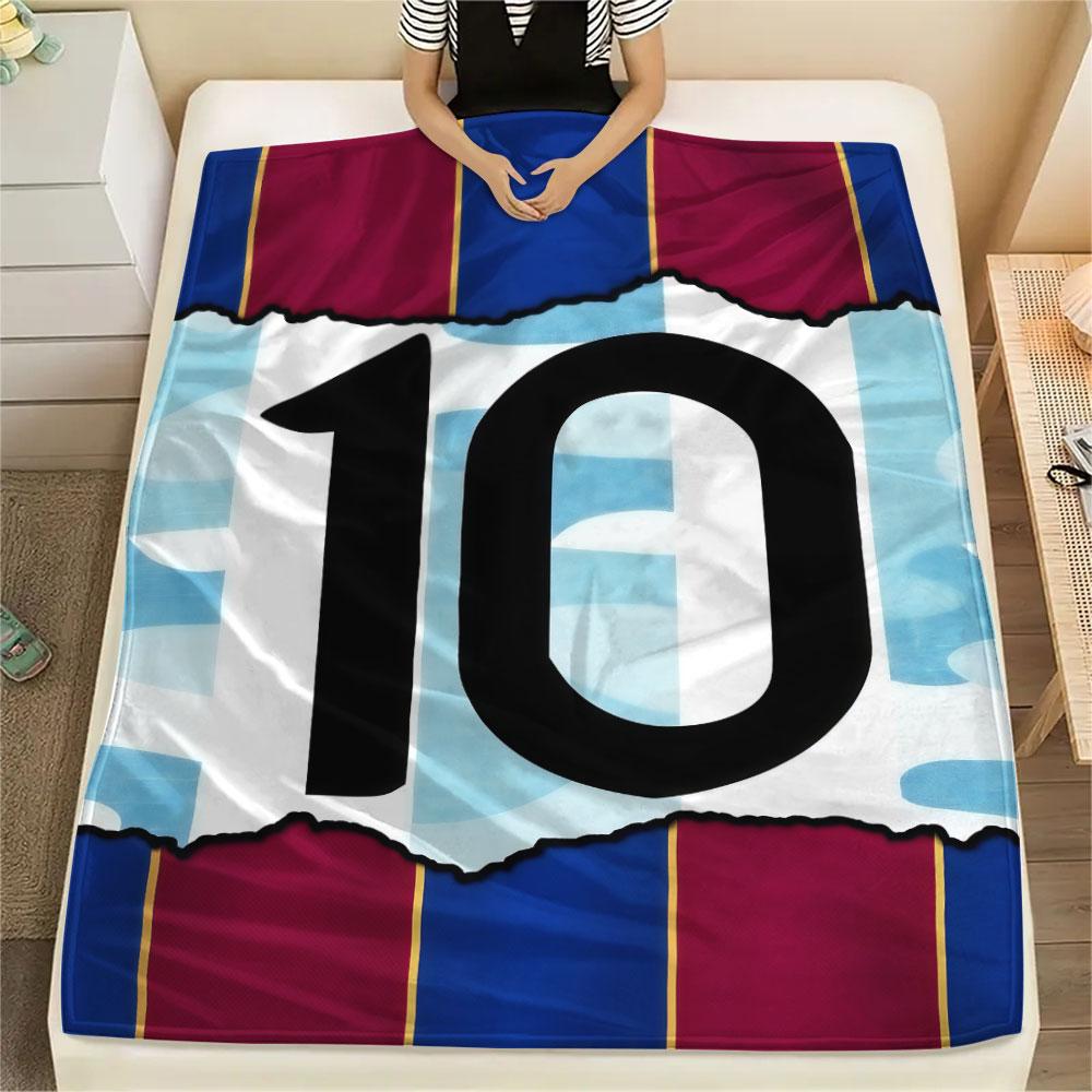 1PC Lionel Messi Patterned Flannel Blanket Suitable For All Seasons for Home Decor Warmth and Comfort Gifts Holiday Present