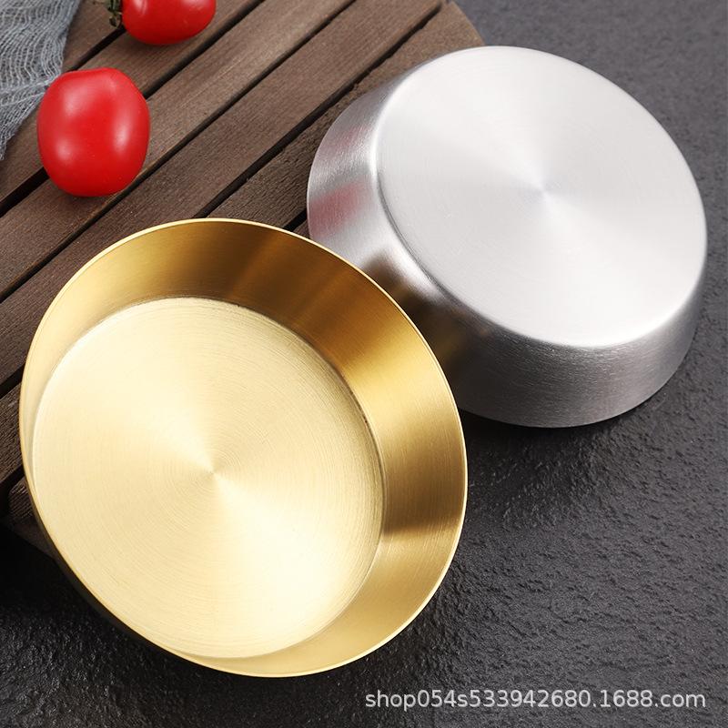 304 Stainless Steel Korean-style Single-layer Thickened Kimchi Dish Seasoning Dip Dish Cold Dish Korean Barbecue