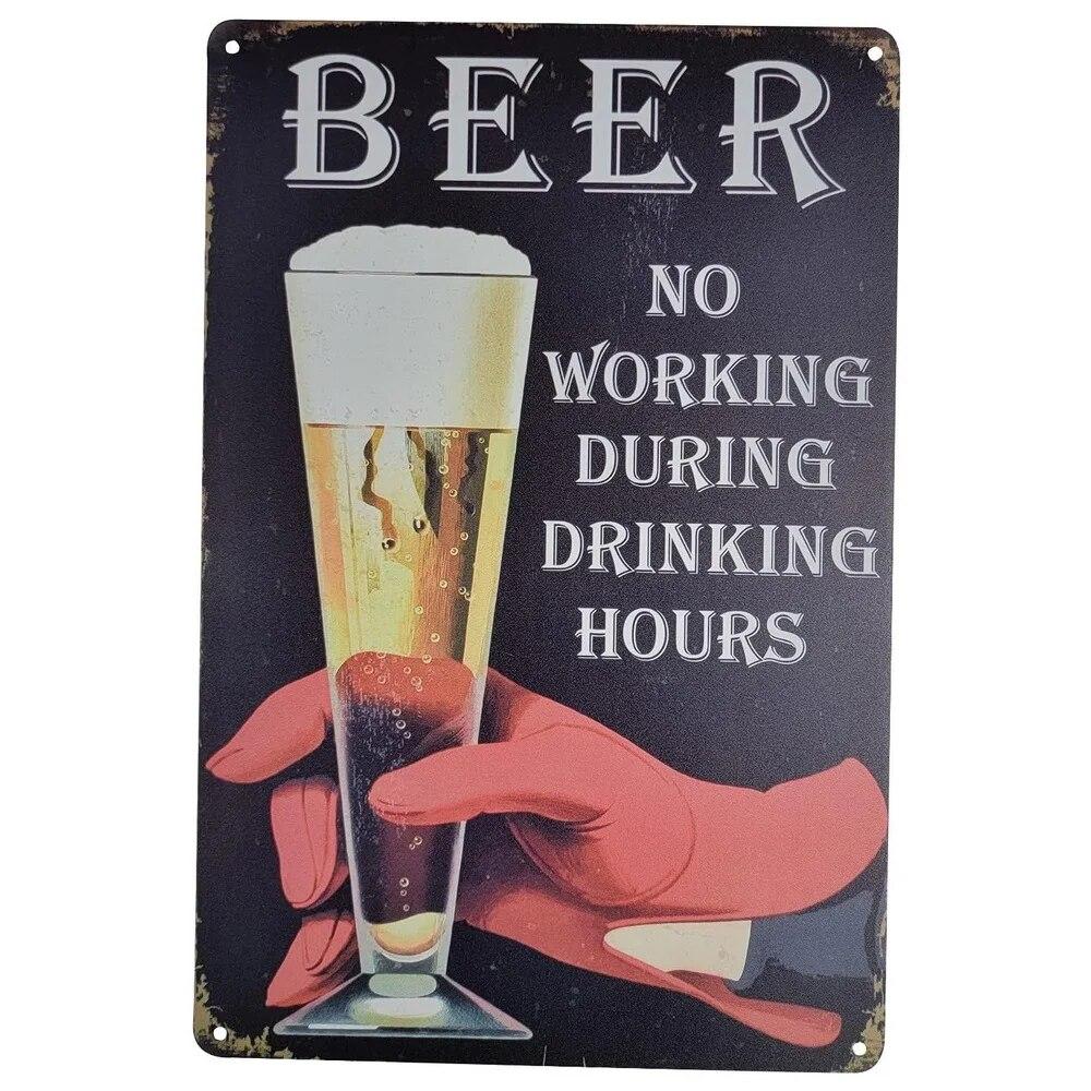 Beer Menu Free Beer Toorrow Metal Tin Signs Posters Plate Wall Decor for Bars Man Cave Cafe Clubs Retro Posters Plaque
