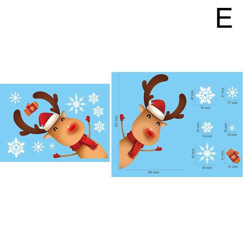 1шт мультфильм 20*30см рождественский подарок домашний декор наклейка на окно Санта-Клаус настенные наклейки наклейки