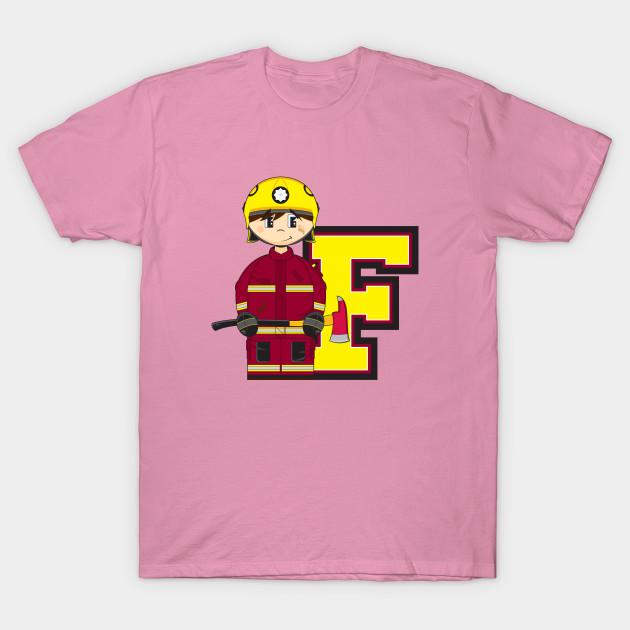T Shirt Women F Is For Fireman Harajuku Print Kawaii Tshirt Summer Short Sleeve Female T-Shirt Top Tee