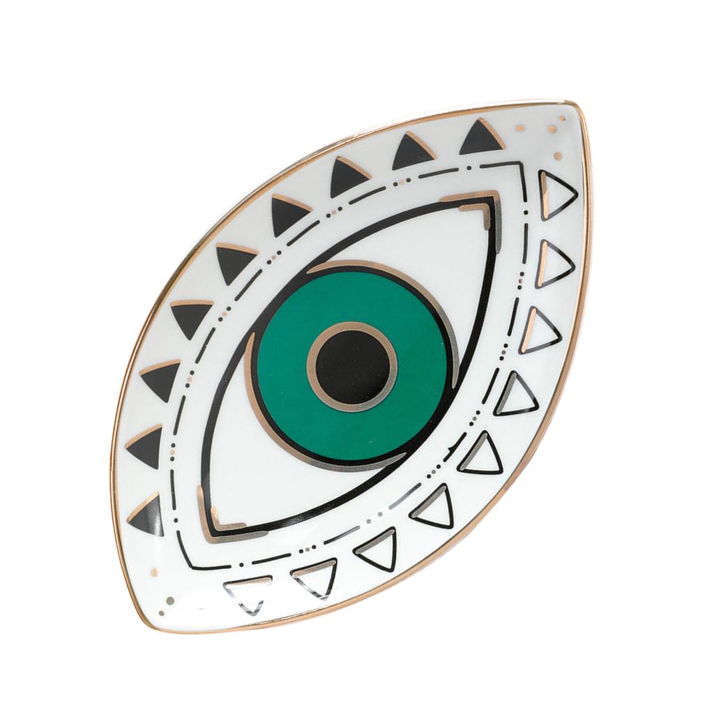 Модная прочная керамическая тарелка для украшений в форме глаза, устойчивый к царапинам поднос для мелочей, аксессуар для украшения дома