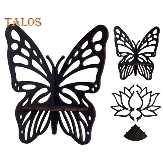 Wooden Wall Corner Shelf Easy Assembly Scented Candles Display Organizer Shelf Boho Aesthetic Wall Mount Floating Corner Shelf for Bedrooms Living