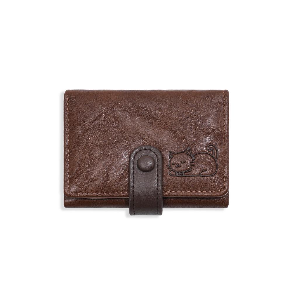 Милый Короткий Кожаный Кошелек PU Кожаный Трехскладной Кошелек Универсальный Кошелек с Принтом Кошки Для Девочек