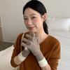 Stretchy Cable Knitted Gloves Polyester Long Cuff Gloves Touch Screen Winter Gloves  Casual Wear